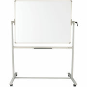 48" (4 ft) Width x 36" (3 ft) Height - White Surface - Silver Frame - Magnetic - Stain Resistant, Ghost Resistant, Rotate, Handle, Wheels - 1 Each