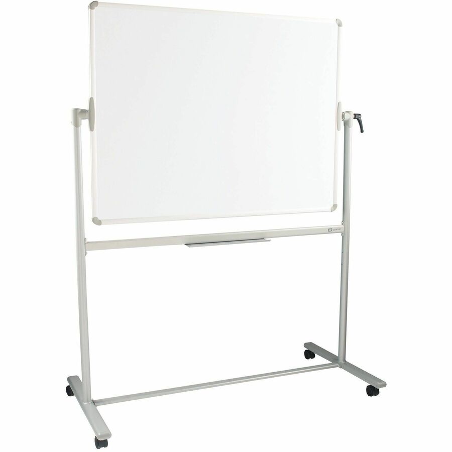 48" (4 ft) Width x 36" (3 ft) Height - White Surface - Silver Frame - Magnetic - Stain Resistant, Ghost Resistant, Rotate, Handle, Wheels - 1 Each