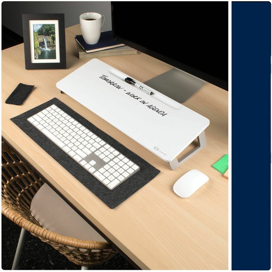 21" (1.7 ft) Width x 7.7" (0.6 ft) Height - White Painted Steel Surface - Desktop - Magnetic - Stain Resistant, Ghost Resistant - 1 Each