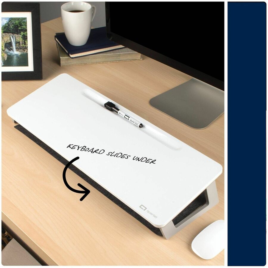 21" (1.7 ft) Width x 7.7" (0.6 ft) Height - White Painted Steel Surface - Desktop - Magnetic - Stain Resistant, Ghost Resistant - 1 Each