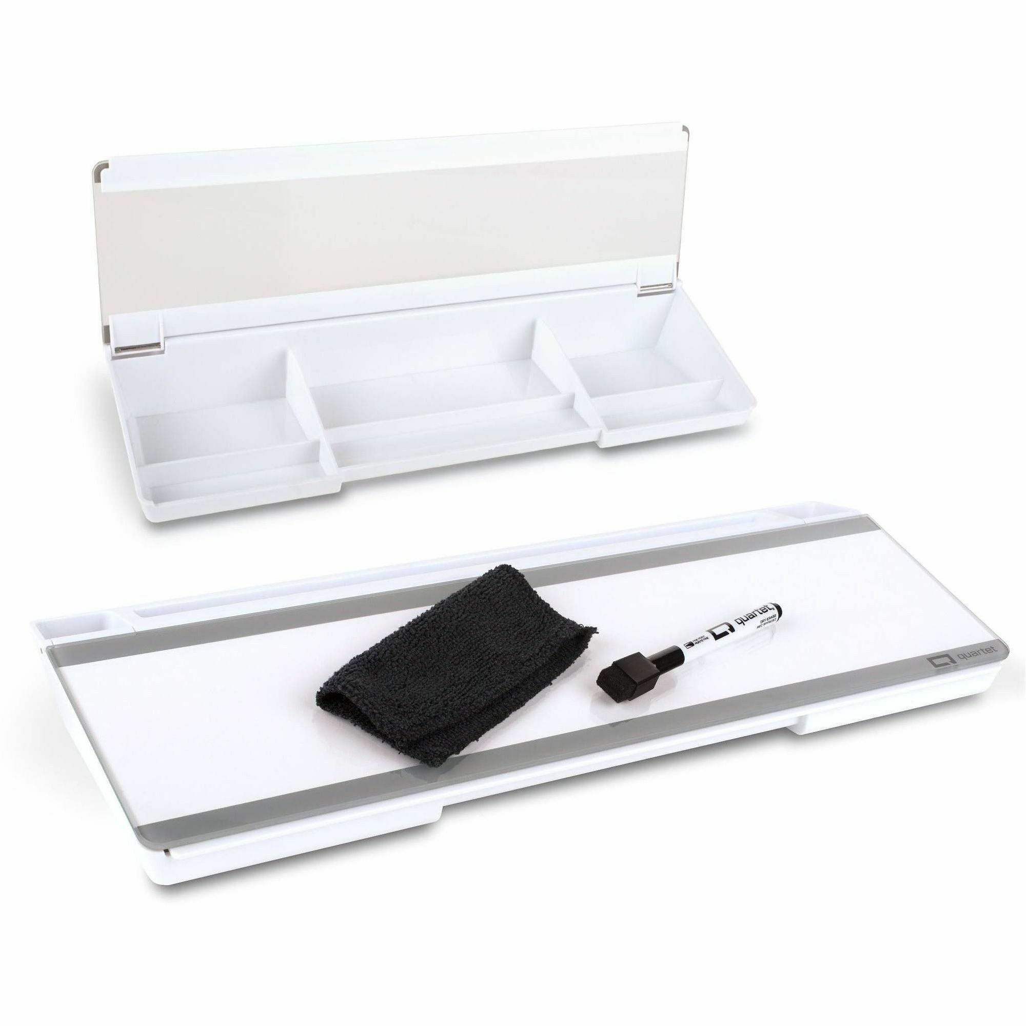 18" (1.5 ft) Width x 6" (0.5 ft) Height - White Glass Surface - Desktop - Non-absorbent, Stain Resistant, Ghost Resistant, Scratch Resistant, Dent Resistant - 1 Each