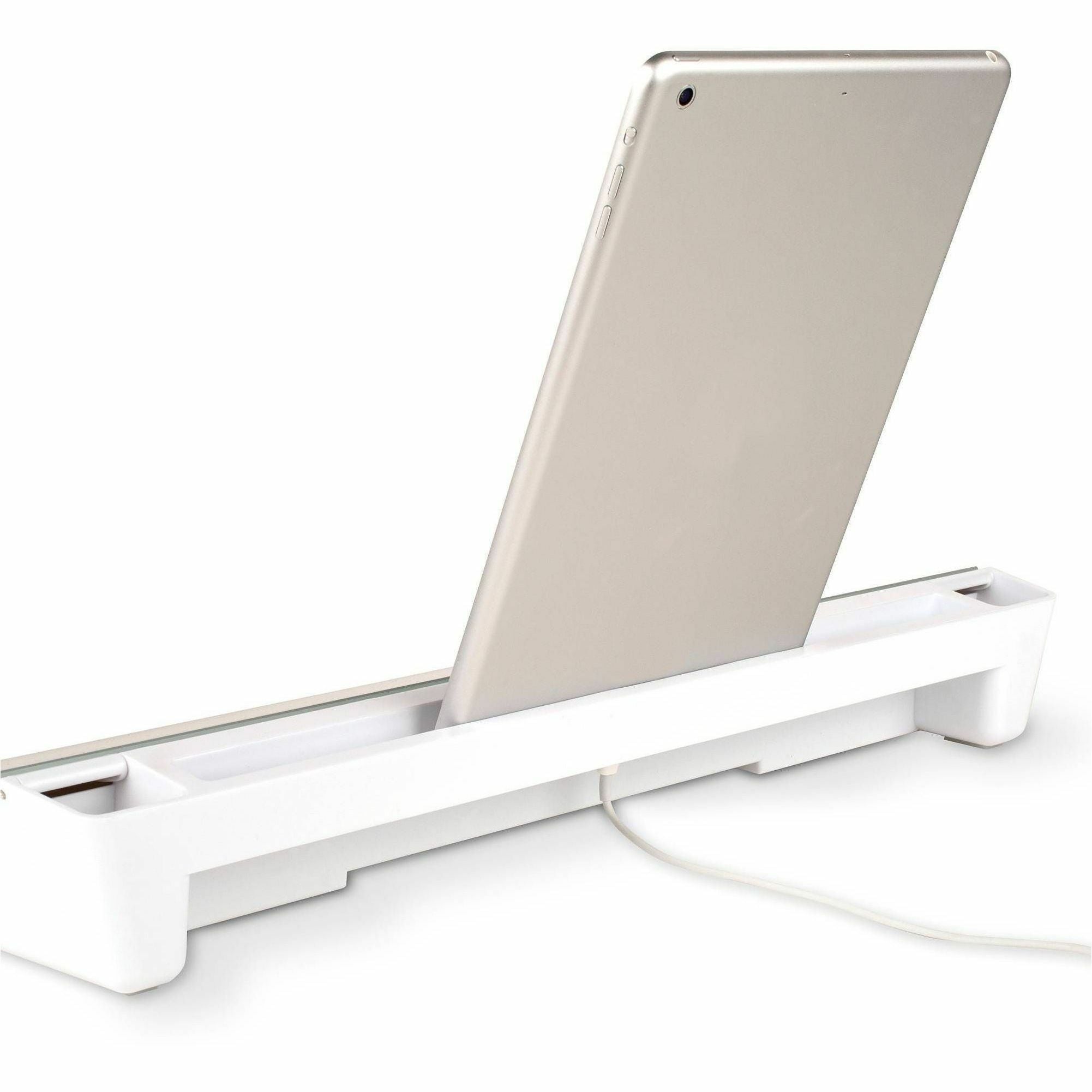 18" (1.5 ft) Width x 6" (0.5 ft) Height - White Glass Surface - Desktop - Non-absorbent, Stain Resistant, Ghost Resistant, Scratch Resistant, Dent Resistant - 1 Each