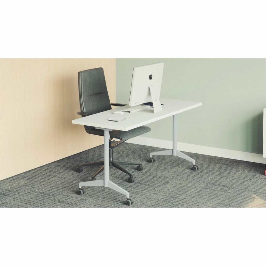 Special-T ZIA Series Training Tables Collection - Rectangle Top - Powder Coated T-shaped Base x 24" Table Top Width x 72" Table Top Depth - 29" Height - Training - Gray - High Pressure Laminate (HPL) - Cast Aluminum, Steel Base Material - 6 / Bundle
