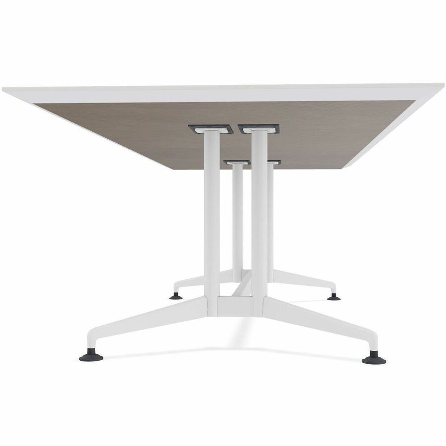 Special-T ZIA Series Conference Table, Rectangle Top, 84" W x 48" D x 29" H, White High Pressure Laminate, Powder Coated Double Column Cast Aluminum/Steel Base, 2 Tables per Bundle