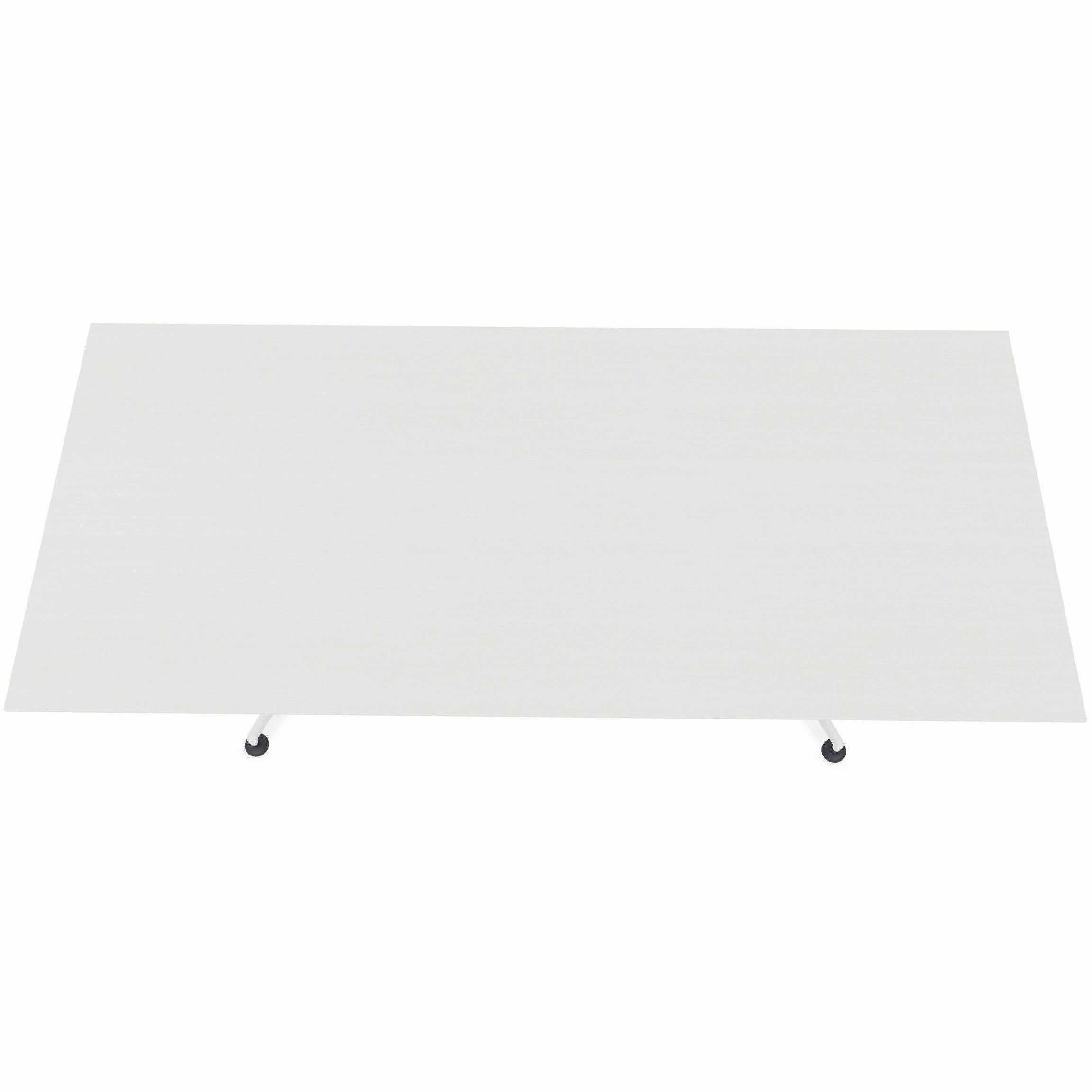 Special-T ZIA Series Conference Table, Rectangle Top, 84" W x 48" D x 29" H, White High Pressure Laminate, Powder Coated Double Column Cast Aluminum/Steel Base, 2 Tables per Bundle
