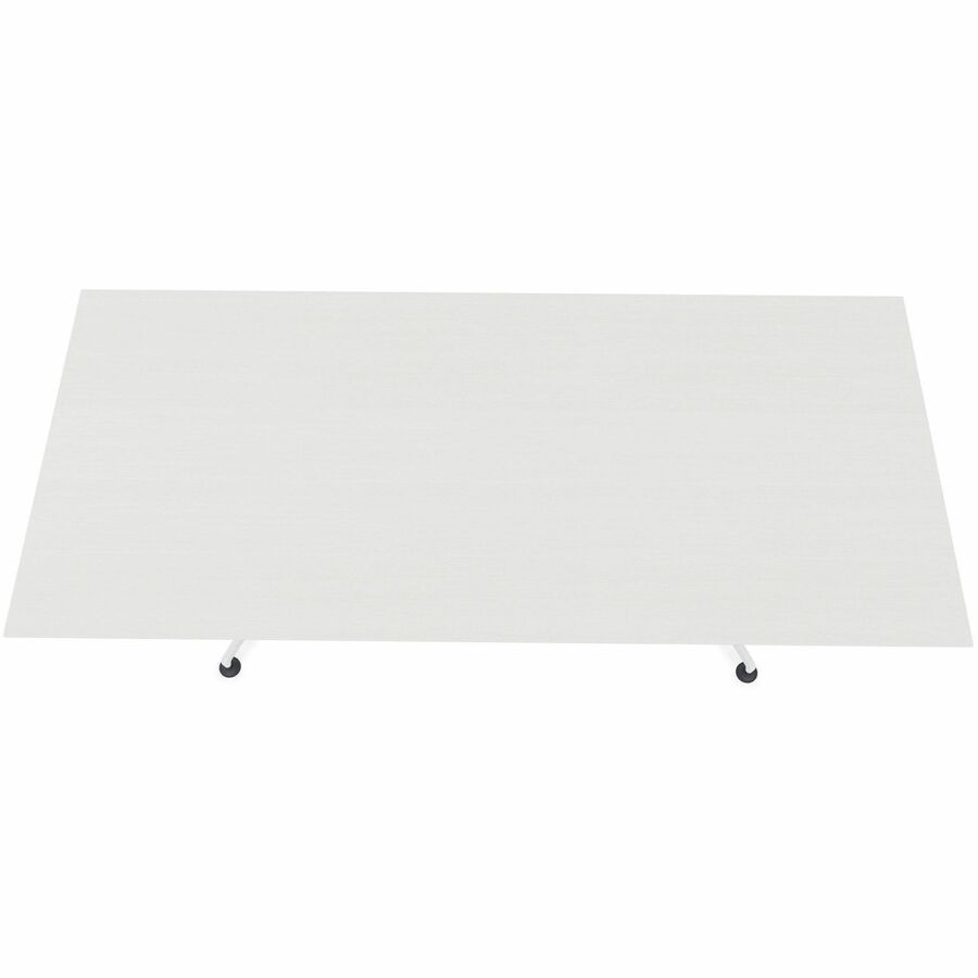 Special-T ZIA Series Conference Table, Rectangle Top, 84" W x 48" D x 29" H, White High Pressure Laminate, Powder Coated Double Column Cast Aluminum/Steel Base, 2 Tables per Bundle