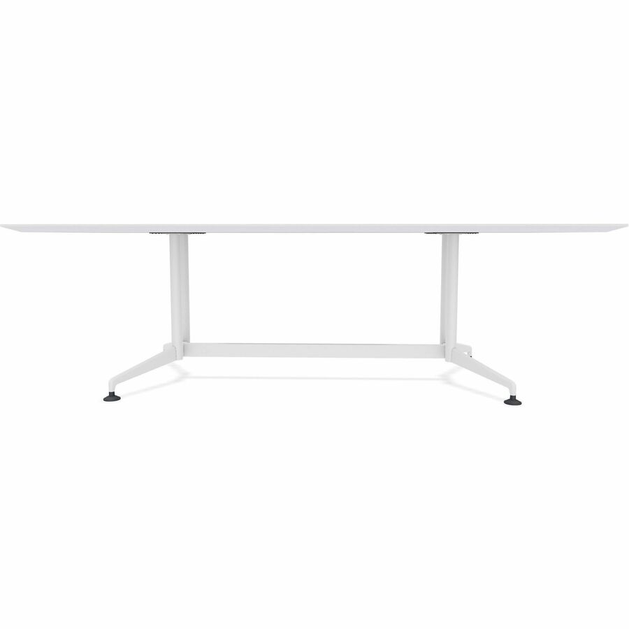 Special-T ZIA Series Conference Table, Rectangle Top, 84" W x 48" D x 29" H, White High Pressure Laminate, Powder Coated Double Column Cast Aluminum/Steel Base, 2 Tables per Bundle