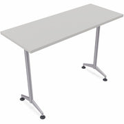 Special-T ZIA Series Training Tables Collection - Rectangle Top - Powder Coated T-shaped Base x 24" Table Top Width x 72" Table Top Depth - 42" Height - Training - Gray - High Pressure Laminate (HPL) - Cast Aluminum, Steel Base Material - 6 / Bundle
