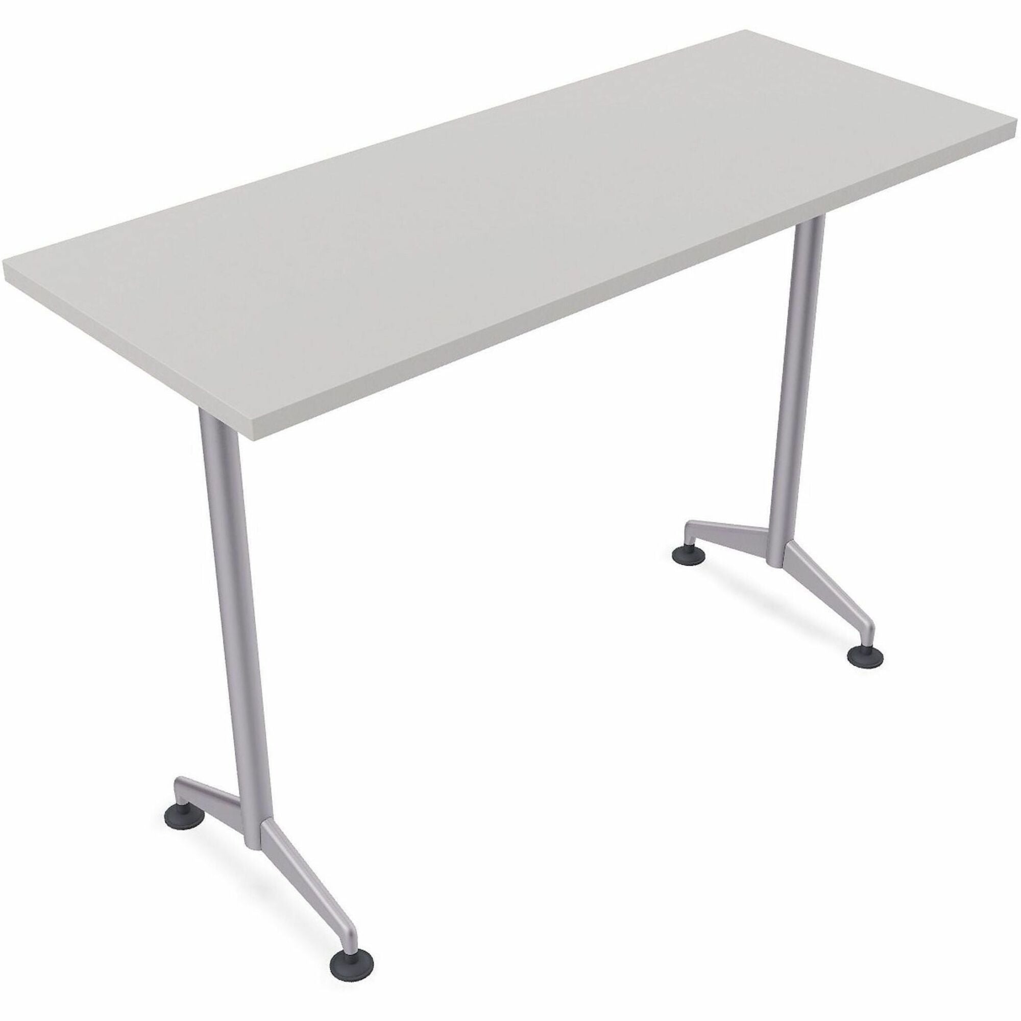 Special-T ZIA Series Training Tables Collection - Rectangle Top - Powder Coated T-shaped Base x 24" Table Top Width x 72" Table Top Depth - 42" Height - Training - Gray - High Pressure Laminate (HPL) - Cast Aluminum, Steel Base Material - 6 / Bundle