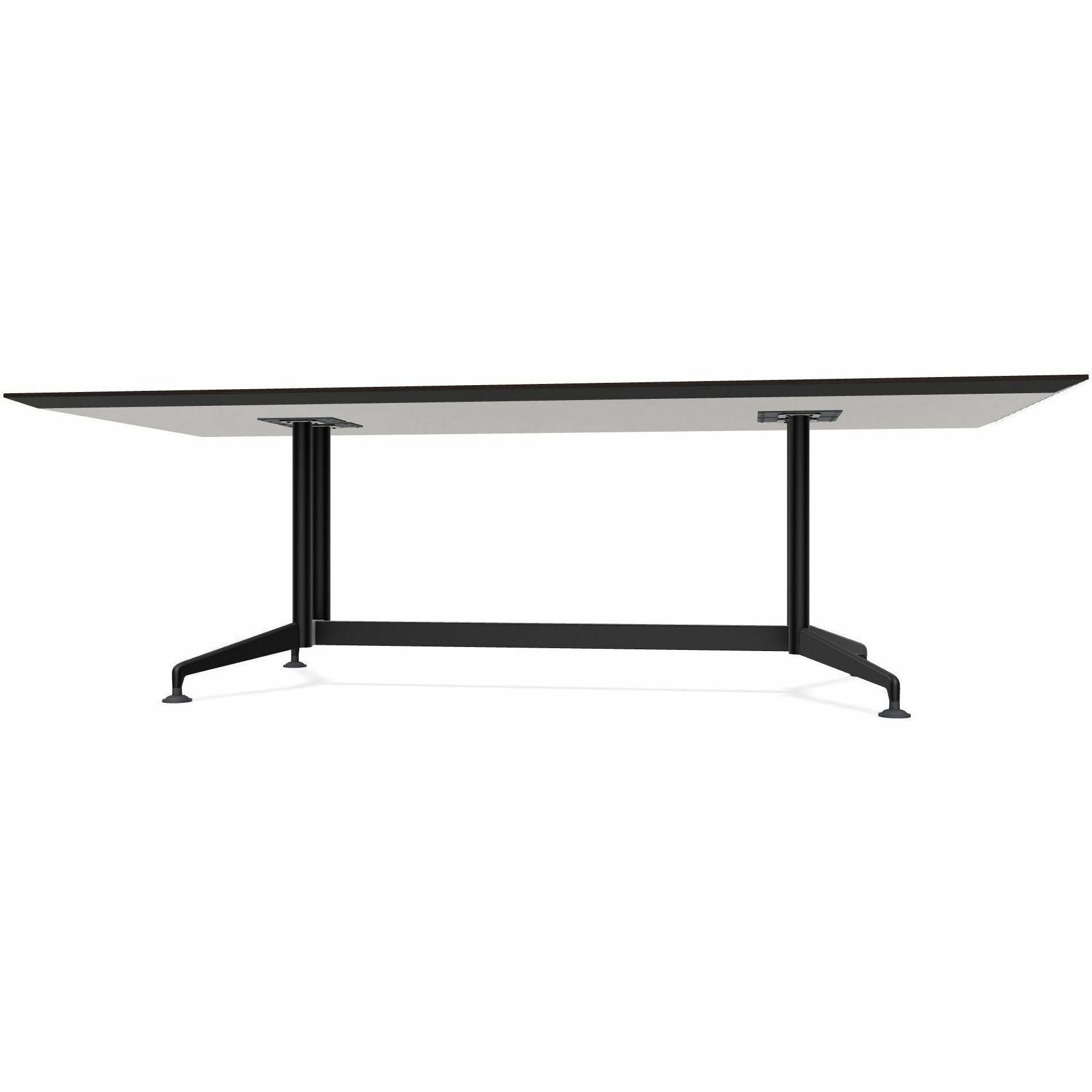 Special-T ZIA Series Conference Table, Rectangle Top, 84" W x 48" D x 29" H, Ebony Recon High Pressure Laminate, Powder Coated Double Column Cast Aluminum/Steel Base, 2 Tables per Bundle