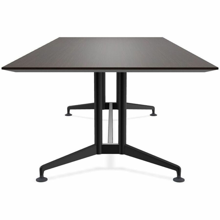 Special-T ZIA Series Conference Table, Rectangle Top, 84" W x 48" D x 29" H, Ebony Recon High Pressure Laminate, Powder Coated Double Column Cast Aluminum/Steel Base, 2 Tables per Bundle