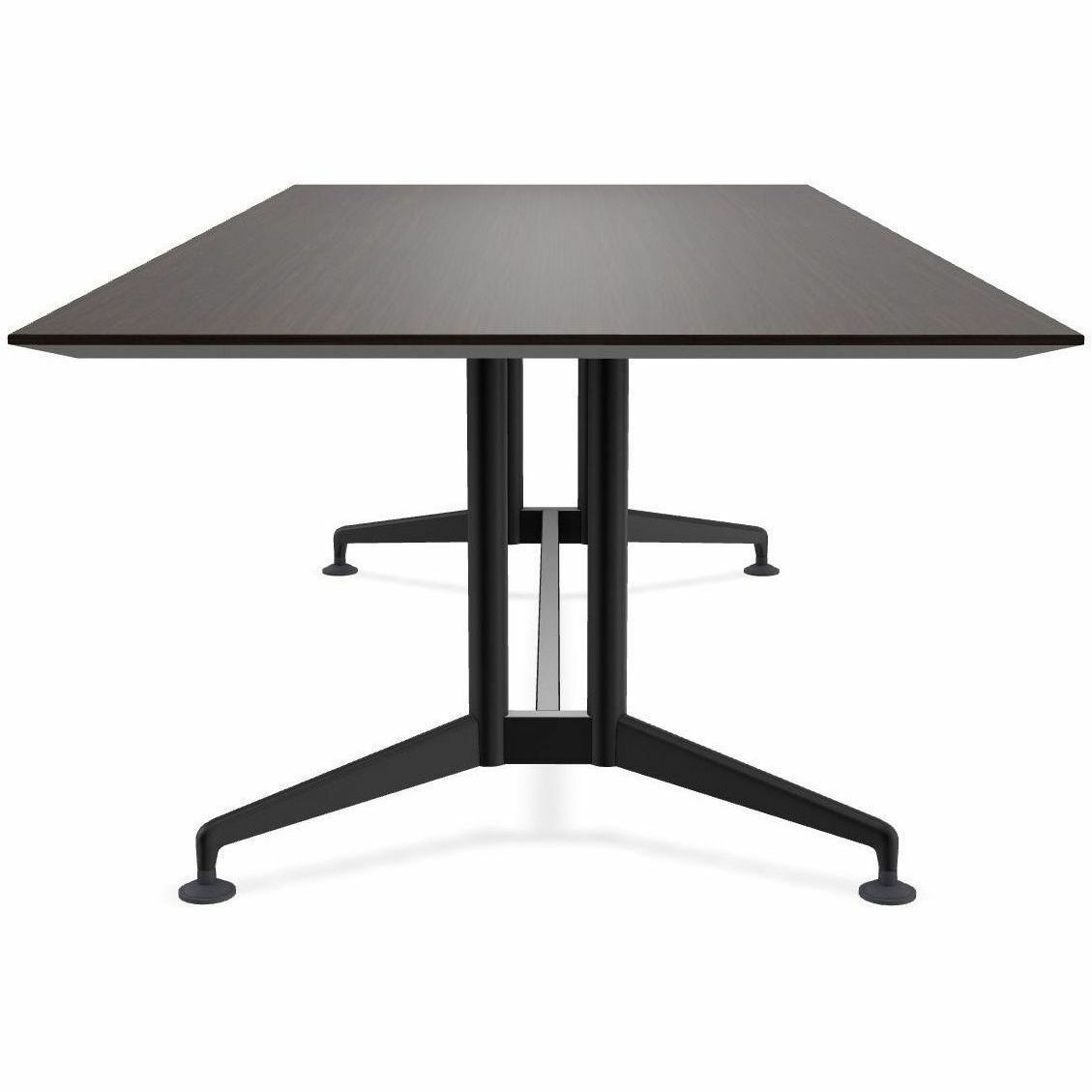 Special-T ZIA Series Conference Table, Rectangle Top, 84" W x 48" D x 29" H, Ebony Recon High Pressure Laminate, Powder Coated Double Column Cast Aluminum/Steel Base, 2 Tables per Bundle