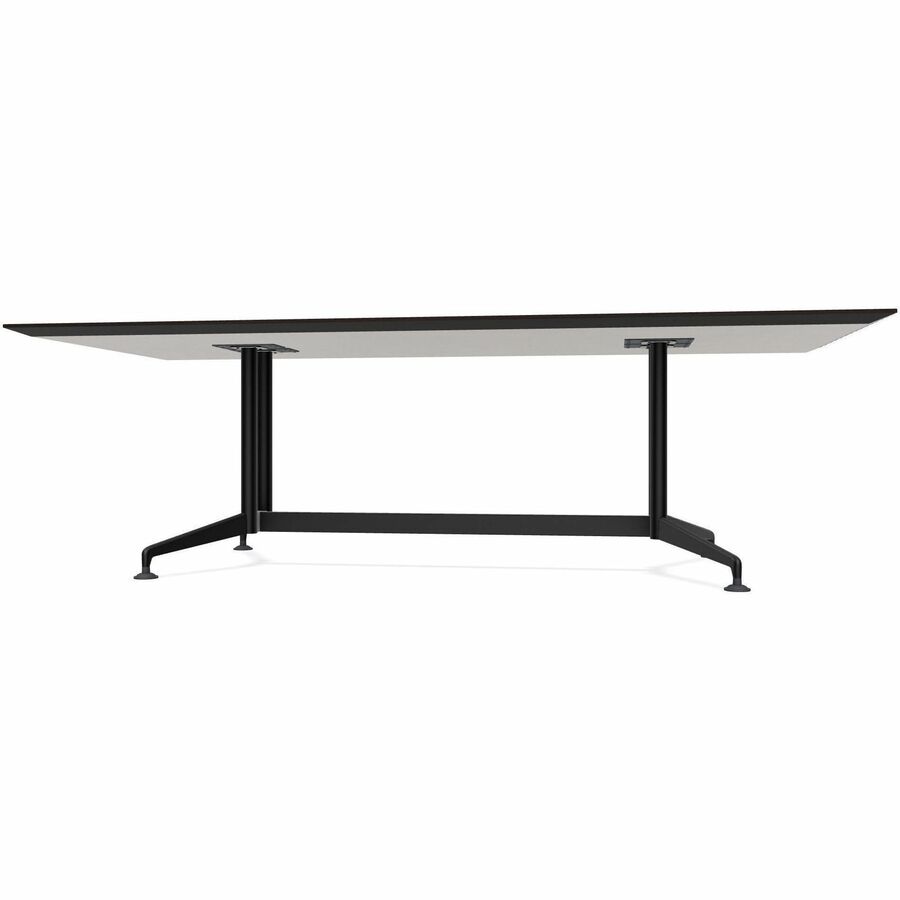 Special-T ZIA Series Conference Table, Rectangle Top, 84" W x 48" D x 29" H, Ebony Recon High Pressure Laminate, Powder Coated Double Column Cast Aluminum/Steel Base, 2 Tables per Bundle