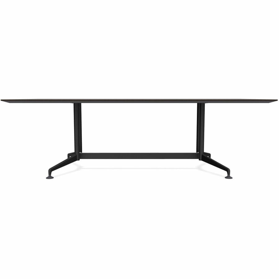 Special-T ZIA Series Conference Table, Rectangle Top, 84" W x 48" D x 29" H, Ebony Recon High Pressure Laminate, Powder Coated Double Column Cast Aluminum/Steel Base, 2 Tables per Bundle
