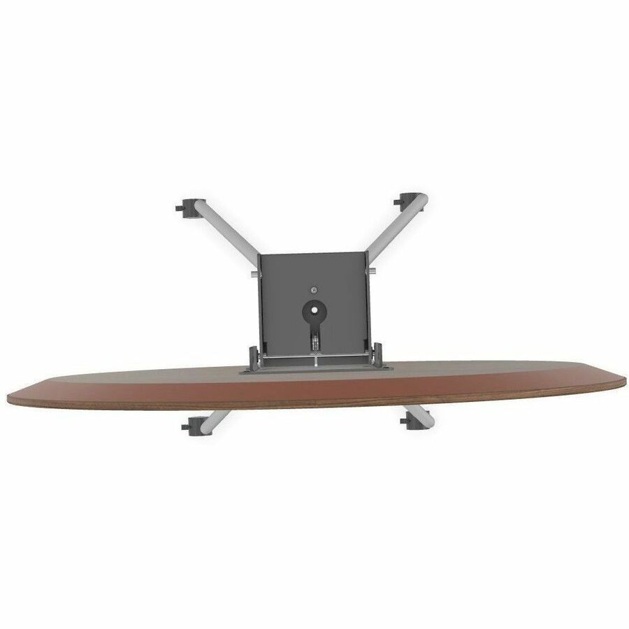 Special-T ZIA Series Round Hospitality Tables, 42" Diameter, 29" Height, Walnut High Pressure Laminate Top, Powder Coated X-Shaped Cast Aluminum/Steel Base, Mid-Century Modern Style, 6 per Bundle