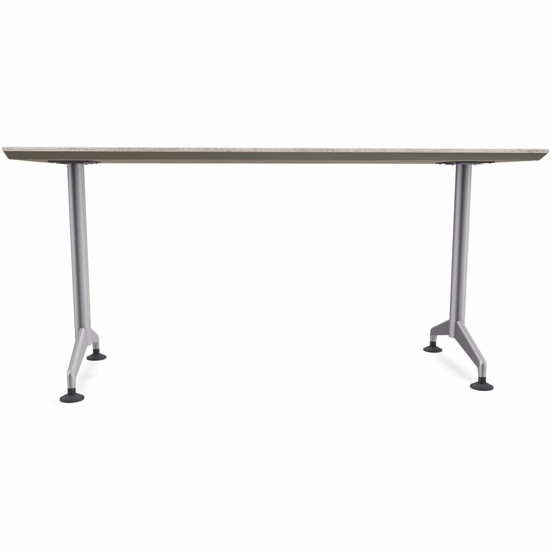 Special-T ZIA Series Training Tables, Rectangle, 24" x 48", Gray Driftwood, High Pressure Laminate, Powder Coated T-shaped Base, Cast Aluminum/Steel, Foldable, Flip-top, 6 Tables per Bundle