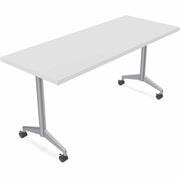 Special-T ZIA Series Training Tables, Rectangle, 24" x 72", 29" High, White HPL Top, Powder Coated T-shaped Cast Aluminum/Steel Base, Foldable, Flip-top, 6 Tables per Bundle