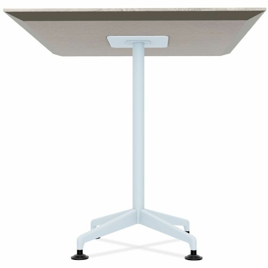 Special-T ZIA Series Hospitality Tables, Square 36"x36", 29" Height, Gray Driftwood High Pressure Laminate, Powder Coated X-Shaped Cast Aluminum/Steel Base, Mid-Century Modern Style, 8 per Bundle