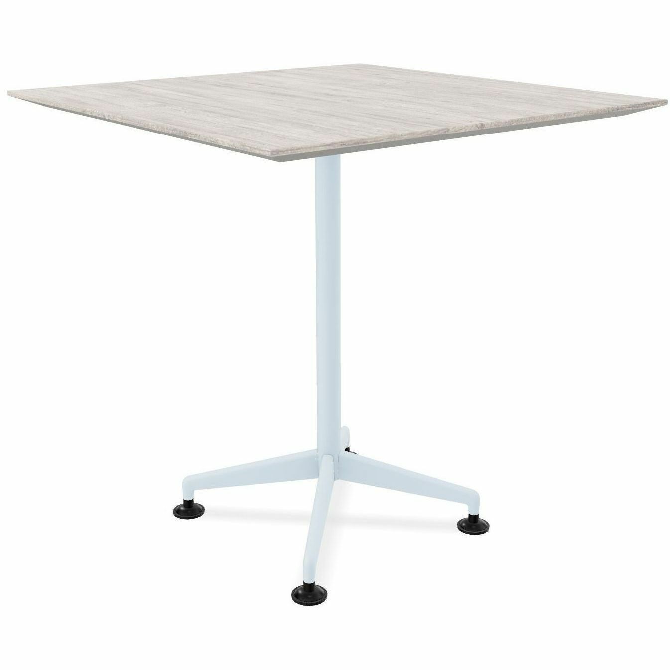 Special-T ZIA Series Hospitality Tables, Square 36"x36", 29" Height, Gray Driftwood High Pressure Laminate, Powder Coated X-Shaped Cast Aluminum/Steel Base, Mid-Century Modern Style, 8 per Bundle