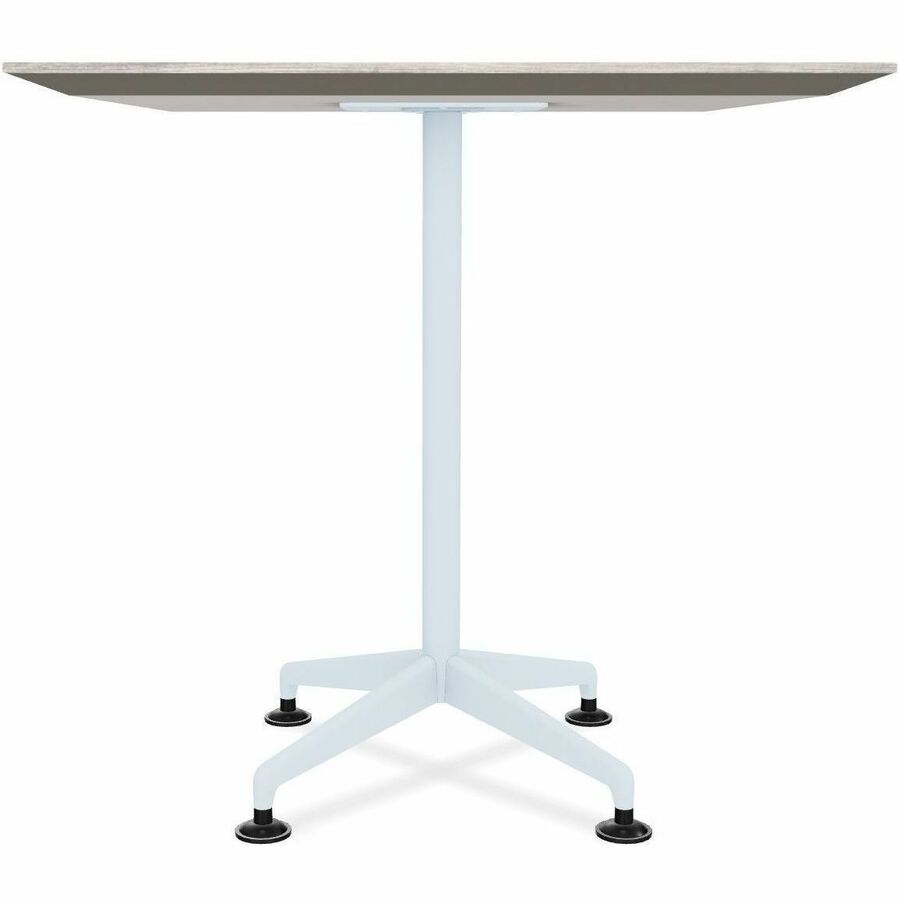 Special-T ZIA Series Hospitality Tables, Square 36"x36", 29" Height, Gray Driftwood High Pressure Laminate, Powder Coated X-Shaped Cast Aluminum/Steel Base, Mid-Century Modern Style, 8 per Bundle