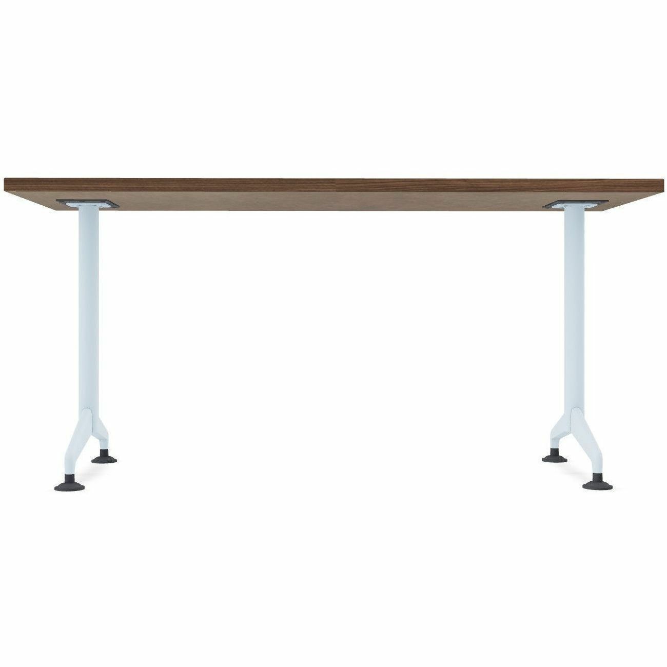 Special-T ZIA Series Training Tables, Rectangle Top, 24" x 60", 42" Height, Walnut High Pressure Laminate, Powder Coated T-shaped Cast Aluminum/Steel Base, 8 per Bundle