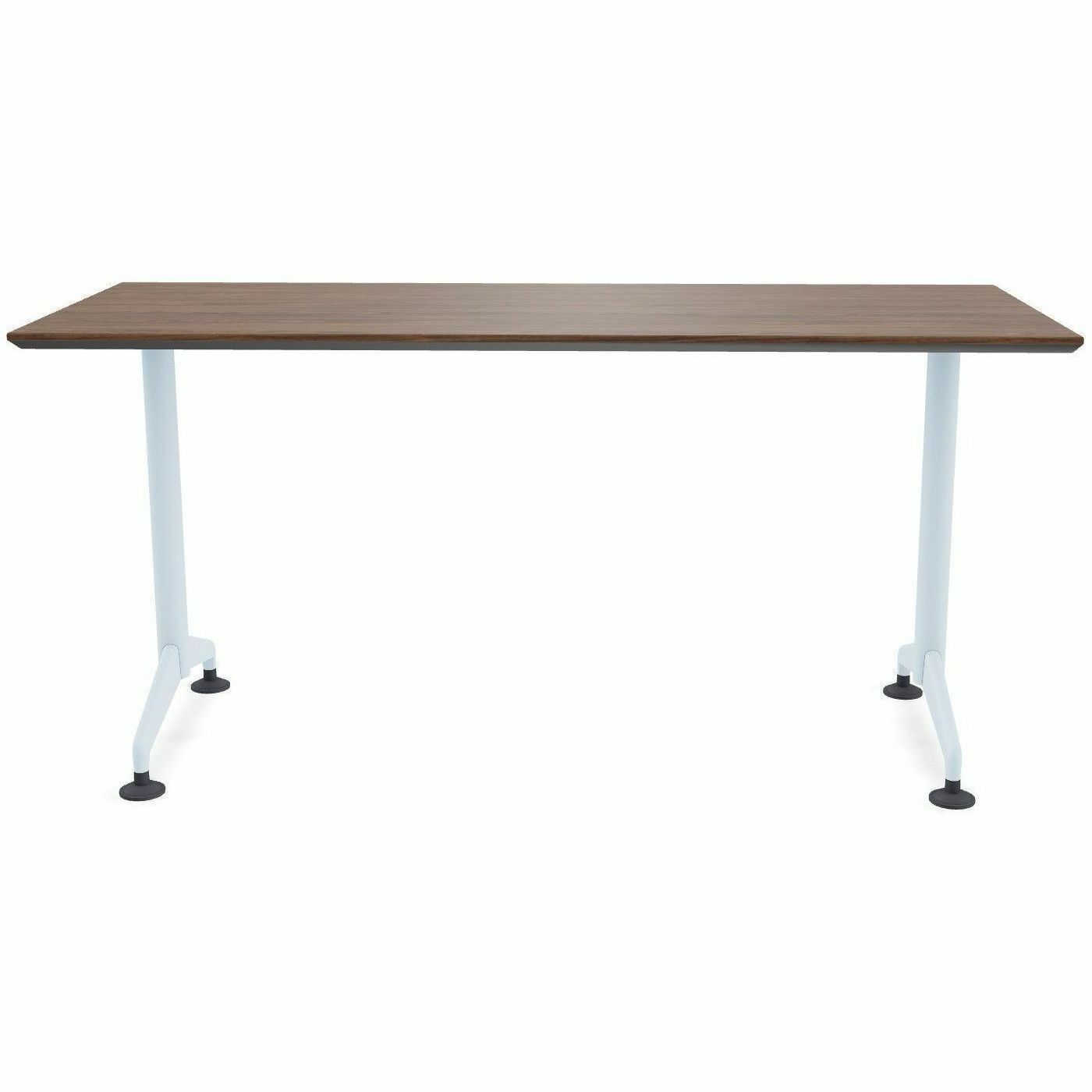 Special-T ZIA Series Training Tables, Rectangle Top, 24" x 60", 42" Height, Walnut High Pressure Laminate, Powder Coated T-shaped Cast Aluminum/Steel Base, 8 per Bundle