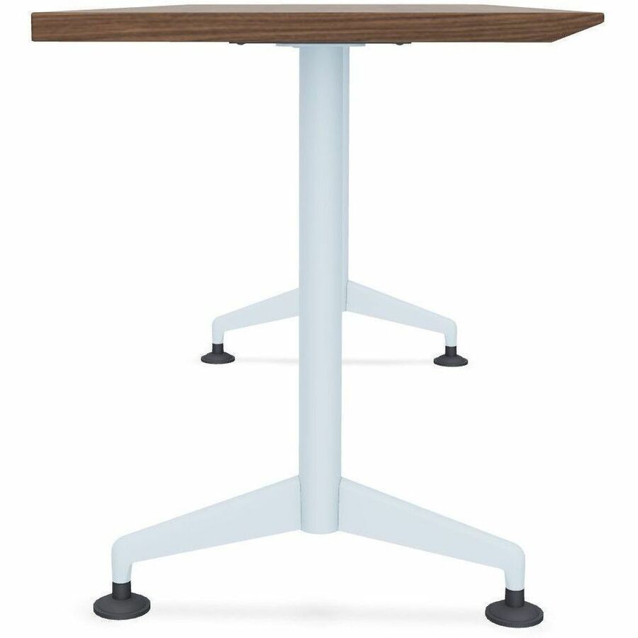 Special-T ZIA Series Training Tables, Rectangle Top, 24" x 60", 42" Height, Walnut High Pressure Laminate, Powder Coated T-shaped Cast Aluminum/Steel Base, 8 per Bundle