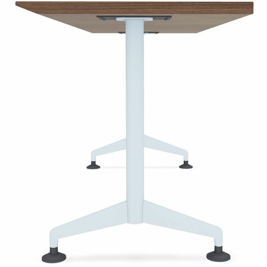 Special-T ZIA Series Training Tables, Rectangle Top, 24" x 60", 42" Height, Walnut High Pressure Laminate, Powder Coated T-shaped Cast Aluminum/Steel Base, 8 per Bundle