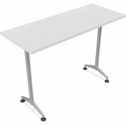 Special-T ZIA Series Training Tables, Rectangle, 24" x 72" x 42", White High Pressure Laminate, Powder Coated T-shaped Cast Aluminum/Steel Base, 6 per Bundle