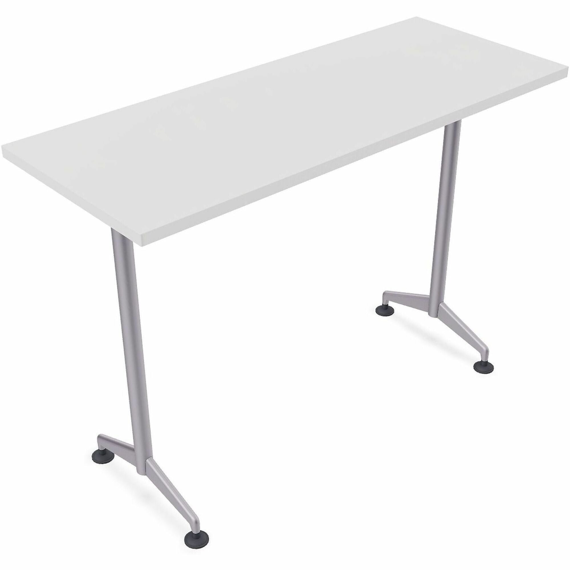 Special-T ZIA Series Training Tables, Rectangle, 24" x 72" x 42", White High Pressure Laminate, Powder Coated T-shaped Cast Aluminum/Steel Base, 6 per Bundle