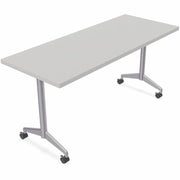 Special-T ZIA Series Training Tables Collection - Rectangle Top - Powder Coated T-shaped Base x 24" Table Top Width x 48" Table Top Depth - 29" Height - Training - Gray - High Pressure Laminate (HPL) - Cast Aluminum, Steel Base Material - 6 / Bundle