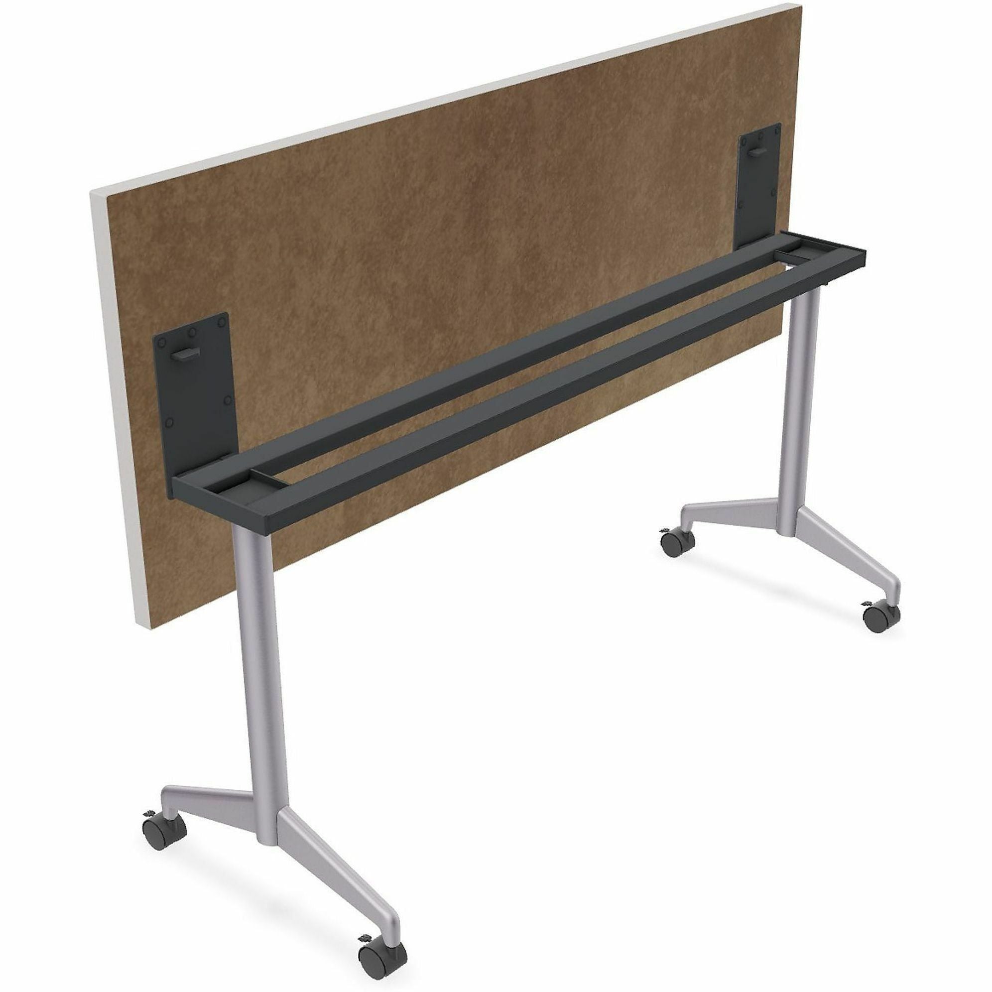 Special-T ZIA Series Training Tables Collection - Rectangle Top - Powder Coated T-shaped Base x 24" Table Top Width x 48" Table Top Depth - 29" Height - Training - Gray - High Pressure Laminate (HPL) - Cast Aluminum, Steel Base Material - 6 / Bundle