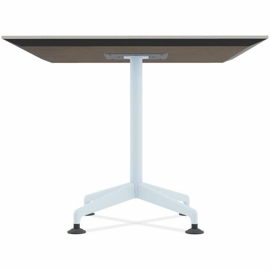 Special-T ZIA Series Hospitality Tables, Square 36"x36", 29" High, Gray High Pressure Laminate, Powder Coated X-Shaped Cast Aluminum/Steel Base, Mid-Century Modern Style, 8 Tables per Bundle