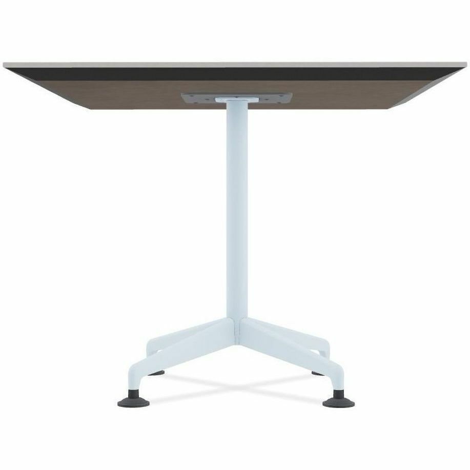 Special-T ZIA Series Hospitality Tables, Square 36"x36", 29" High, Gray High Pressure Laminate, Powder Coated X-Shaped Cast Aluminum/Steel Base, Mid-Century Modern Style, 8 Tables per Bundle