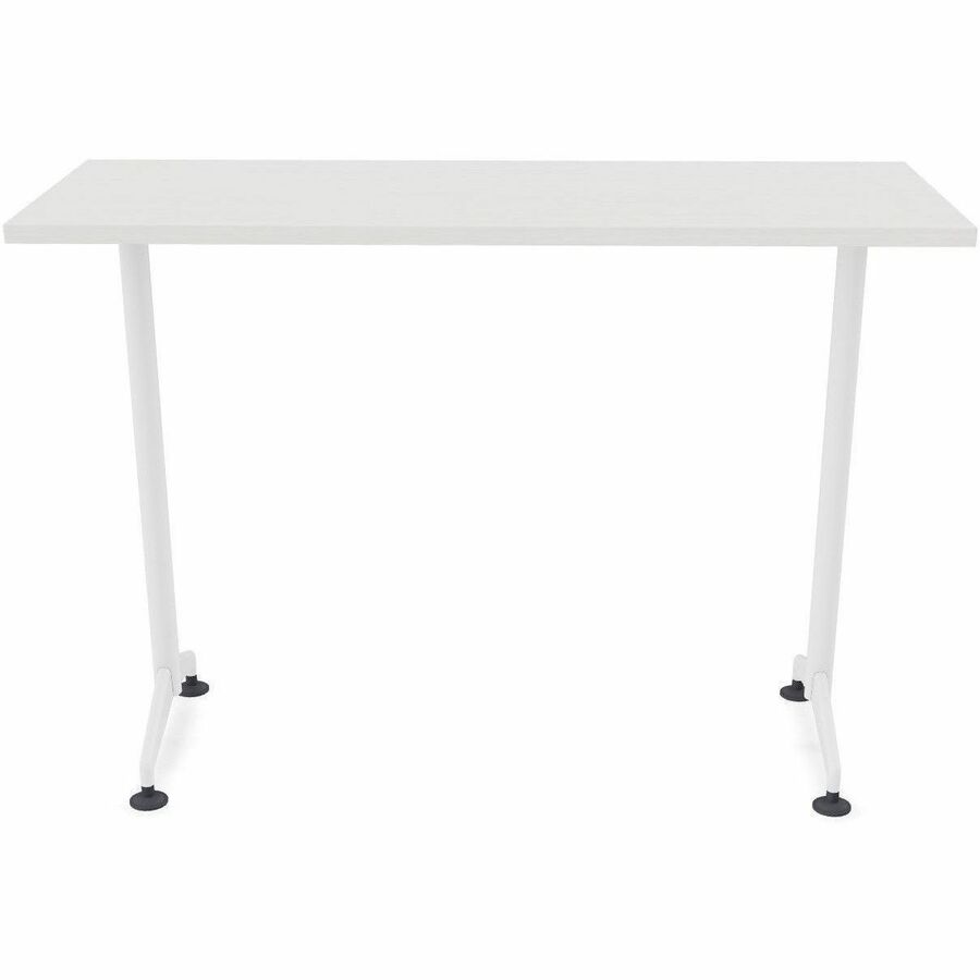 Special-T ZIA Series Training Tables, Rectangle Top, 24" x 48", 42" Height, White High Pressure Laminate, Powder Coated T-shaped Cast Aluminum & Steel Base, 8 per Bundle