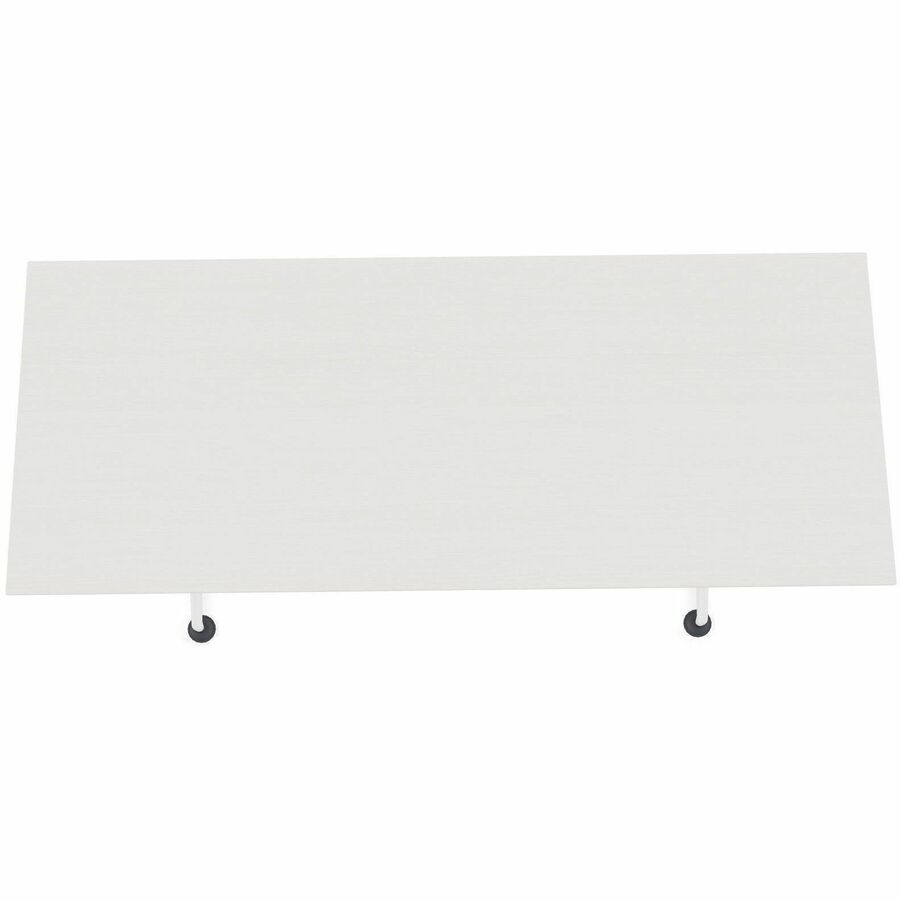 Special-T ZIA Series Training Tables, Rectangle Top, 24" x 48", 42" Height, White High Pressure Laminate, Powder Coated T-shaped Cast Aluminum & Steel Base, 8 per Bundle