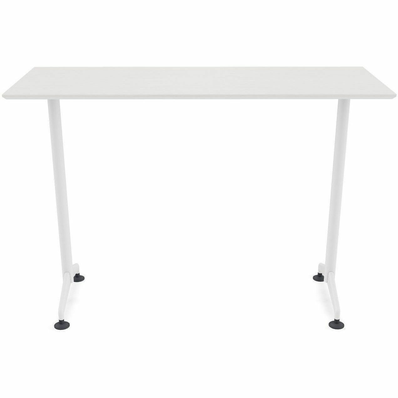 Special-T ZIA Series Training Tables, Rectangle Top, 24" x 48", 42" Height, White High Pressure Laminate, Powder Coated T-shaped Cast Aluminum & Steel Base, 8 per Bundle
