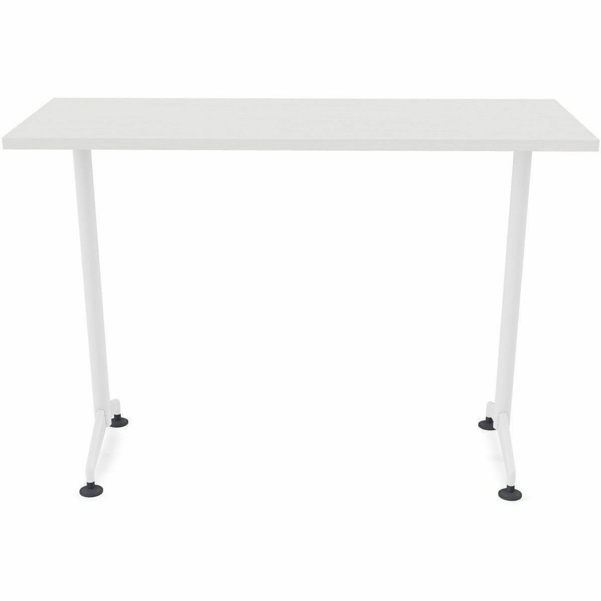 Special-T ZIA Series Training Tables, Rectangle Top, 24" x 48", 42" Height, White High Pressure Laminate, Powder Coated T-shaped Cast Aluminum & Steel Base, 8 per Bundle