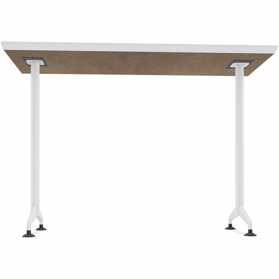Special-T ZIA Series Training Tables, Rectangle Top, 24" x 48", 42" Height, White High Pressure Laminate, Powder Coated T-shaped Cast Aluminum & Steel Base, 8 per Bundle