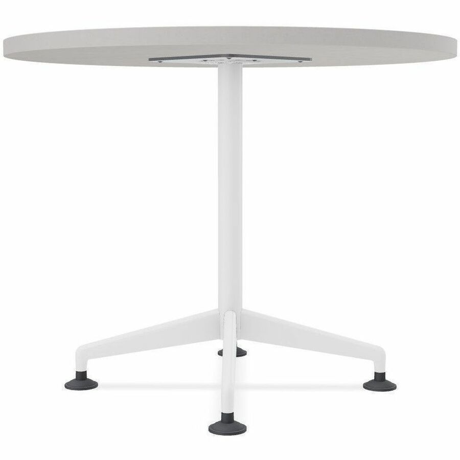 Special-T ZIA Series Square Hospitality Tables, 42" x 42", 29" High, Gray High Pressure Laminate, Powder Coated X-Shaped Cast Aluminum/Steel Base, Mid-Century Modern Style, 6 per Bundle