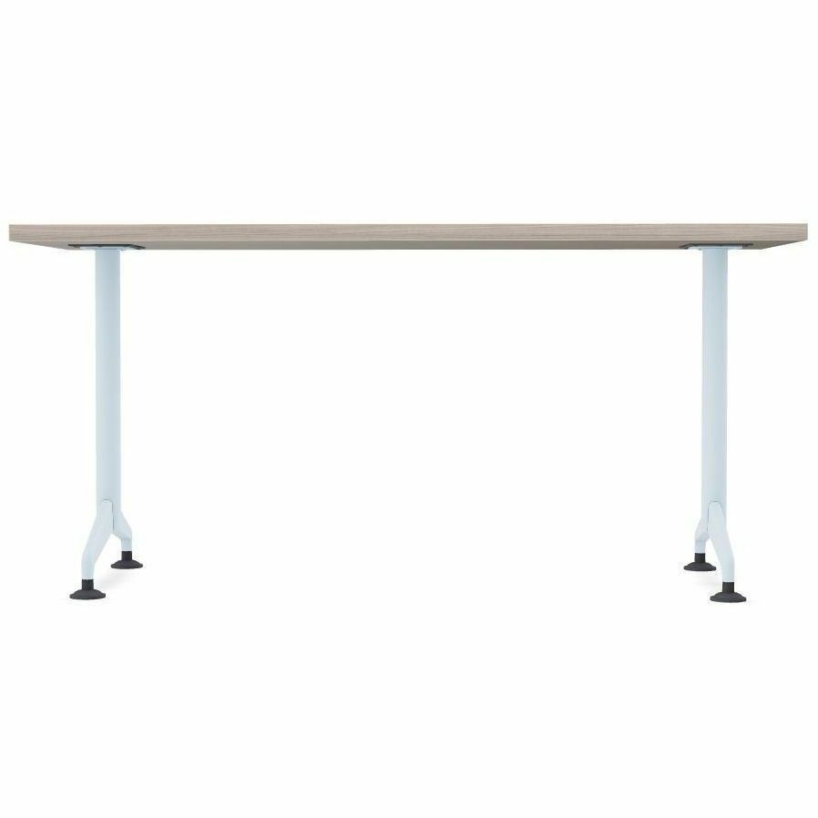 Special-T ZIA Series Training Tables, Rectangle, 24" x 60", Gray Driftwood, High Pressure Laminate, Powder Coated T-shaped Base, Cast Aluminum/Steel, Foldable, Flip-top, 6 Tables per Bundle
