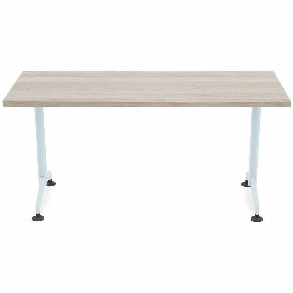 Special-T ZIA Series Training Tables, Rectangle, 24" x 60", Gray Driftwood, High Pressure Laminate, Powder Coated T-shaped Base, Cast Aluminum/Steel, Foldable, Flip-top, 6 Tables per Bundle