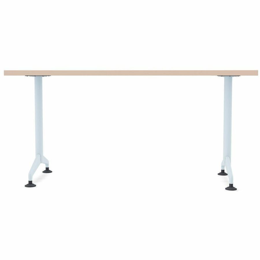 Special-T ZIA Series Training Tables, Rectangle, 24" x 60", Walnut High Pressure Laminate, Powder Coated T-shaped Base, Cast Aluminum/Steel, Foldable, Flip-top, 6 Tables per Bundle