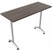 Special-T ZIA Series Training Tables, Rectangle, 24" x 72" x 42", Gray Driftwood, High Pressure Laminate, Powder Coated T-shaped Cast Aluminum/Steel Base, 6 Tables per Bundle