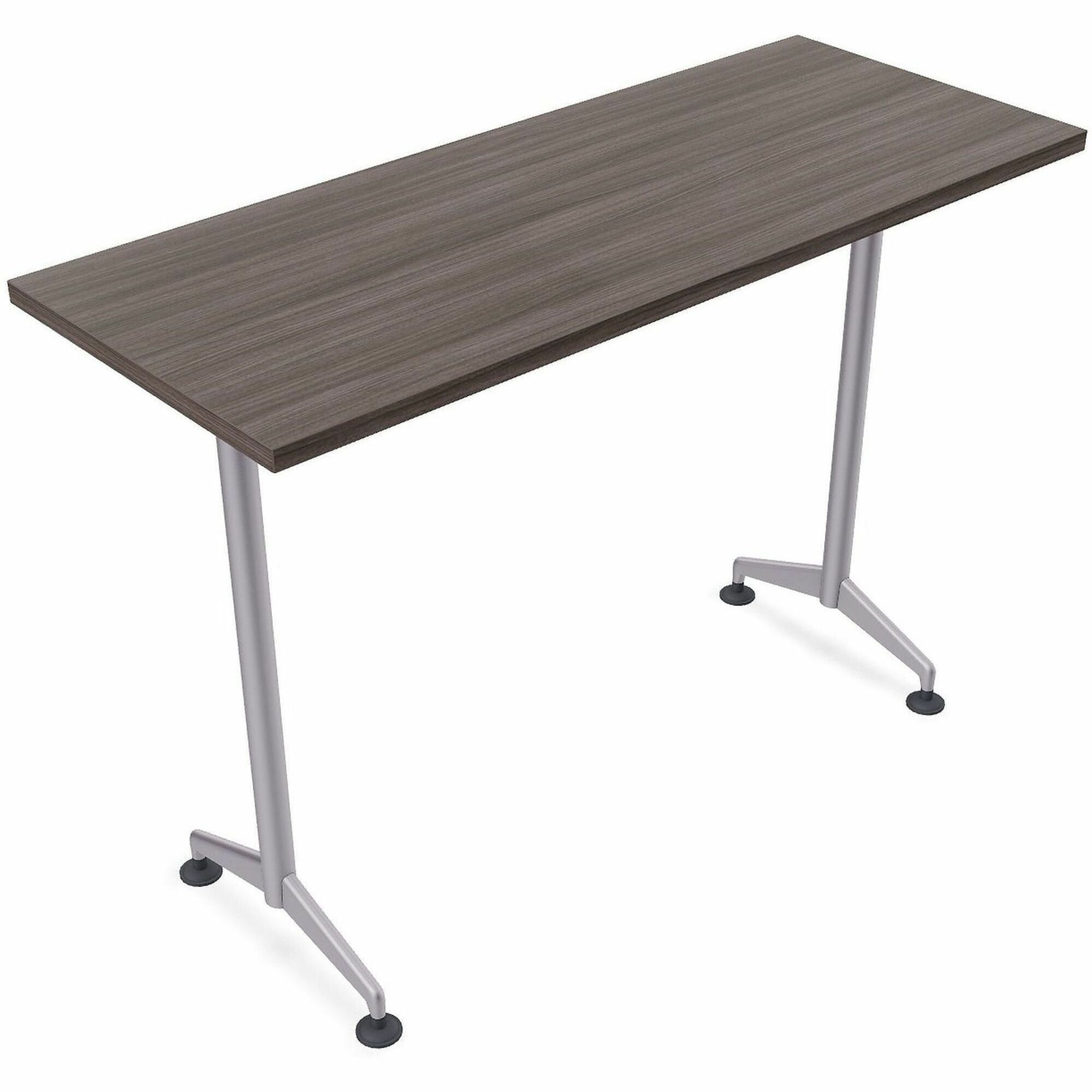 Special-T ZIA Series Training Tables, Rectangle, 24" x 72" x 42", Gray Driftwood, High Pressure Laminate, Powder Coated T-shaped Cast Aluminum/Steel Base, 6 Tables per Bundle