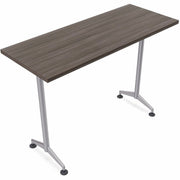 Special-T ZIA Series Training Tables, Rectangle, 24" x 60", 42" High, Gray Driftwood HPL, Powder Coated T-shaped Cast Aluminum/Steel Base, 8 Tables per Bundle