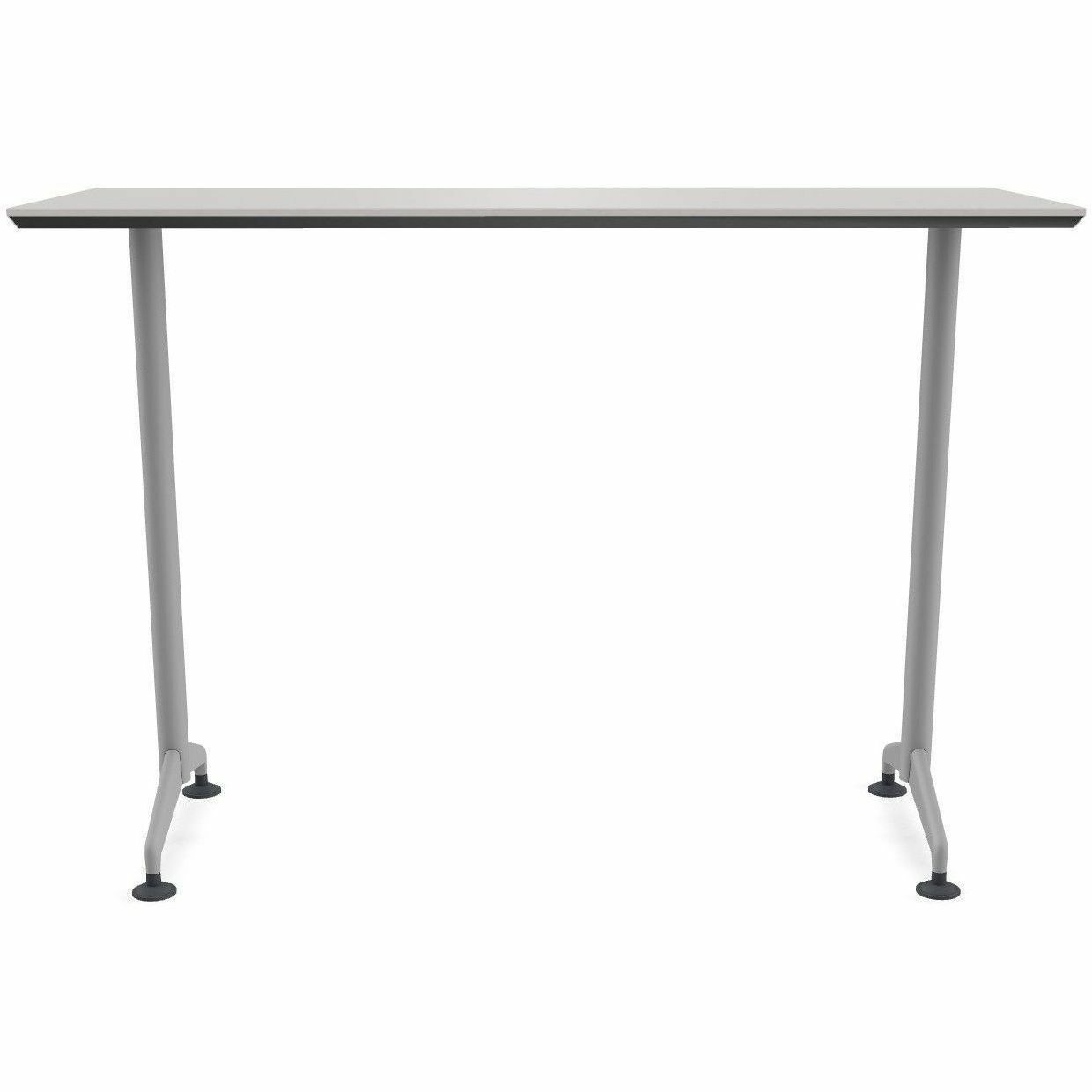 Special-T ZIA Series Training Tables, Rectangle, 24" x 60", 42" High, Gray Driftwood HPL, Powder Coated T-shaped Cast Aluminum/Steel Base, 8 Tables per Bundle