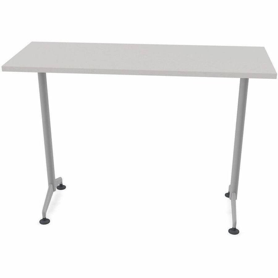 Special-T ZIA Series Training Tables, Rectangle, 24" x 60", 42" High, Gray Driftwood HPL, Powder Coated T-shaped Cast Aluminum/Steel Base, 8 Tables per Bundle
