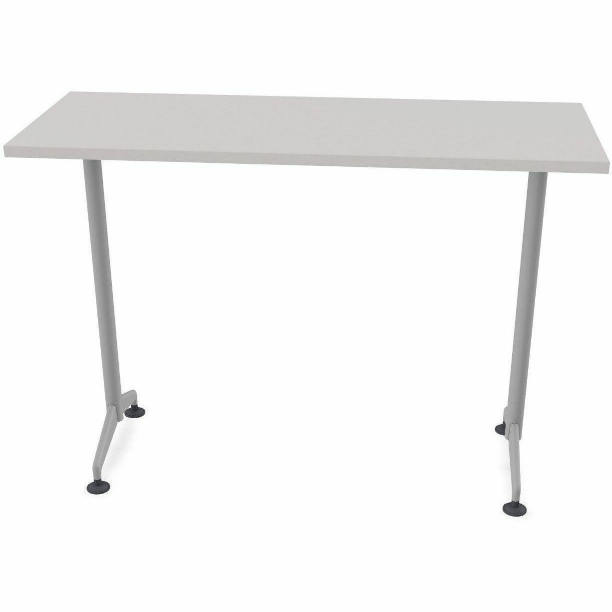 Special-T ZIA Series Training Tables, Rectangle, 24" x 60", 42" High, Gray Driftwood HPL, Powder Coated T-shaped Cast Aluminum/Steel Base, 8 Tables per Bundle