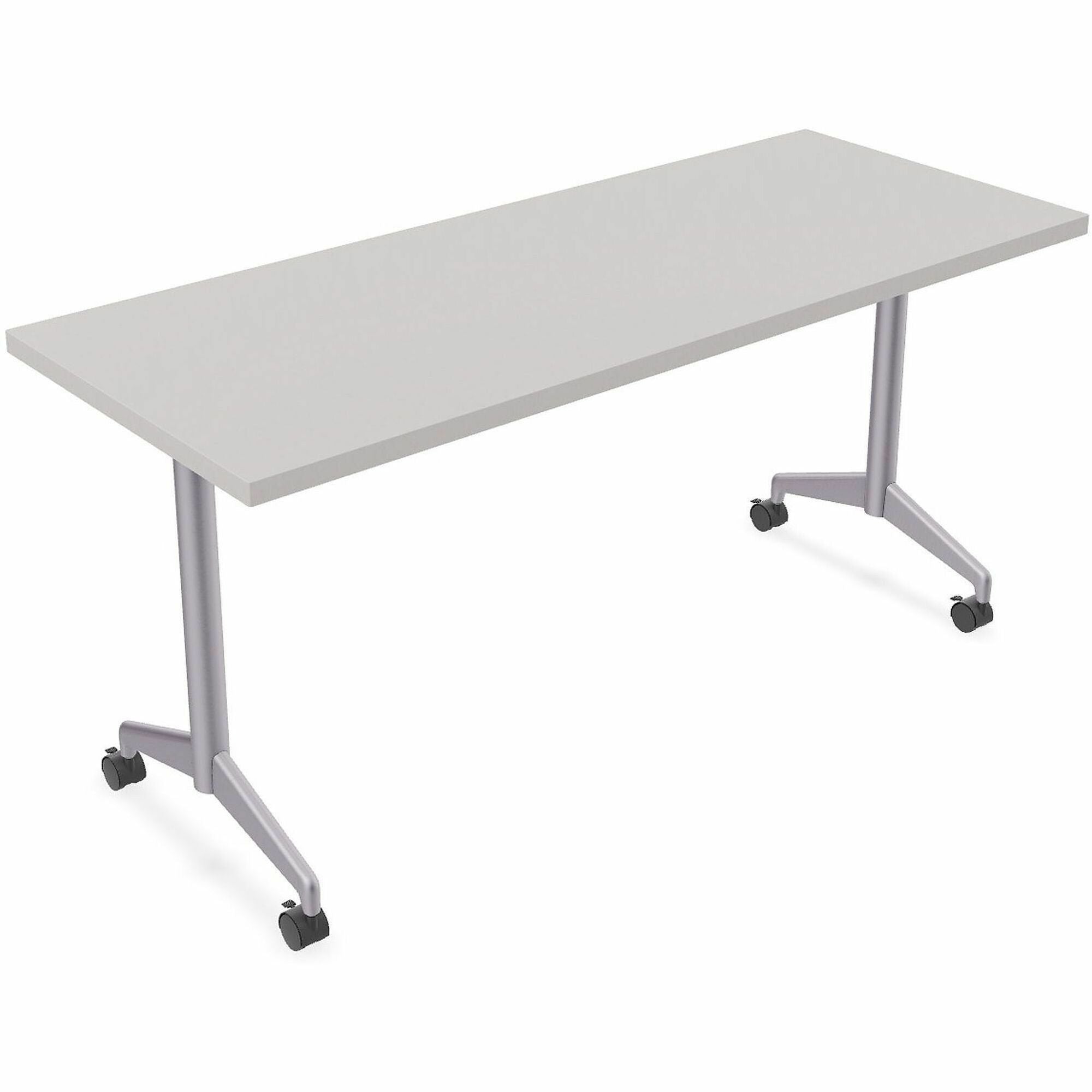 Special-T ZIA Series Training Tables Collection - Rectangle Top - Powder Coated T-shaped Base x 24" Table Top Width x 60" Table Top Depth - 29" Height - Training - Gray - High Pressure Laminate (HPL) - Cast Aluminum, Steel Base Material - 6 / Bundle